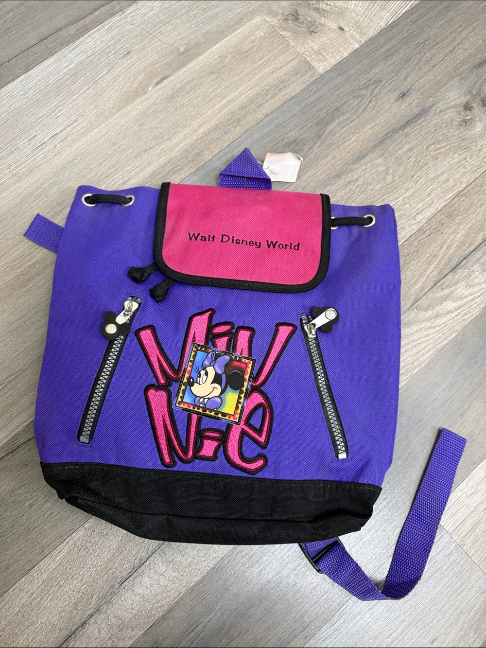 Vintage Disney Kids Purple and Pink Minnie Mouse Backpack